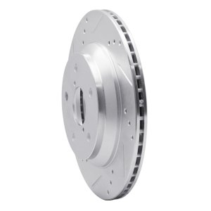 Subaru Impreza Brake Rotor (1) - Rear Left - R1 Concepts - Drilled & Slotted - Silver - `19-`25